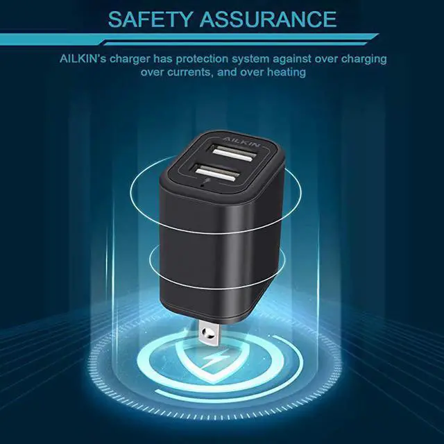 Alt view image 4 of 6 - USB Power Adapter Wall Plug  2Pack 5V21A Fast Charging Cell Phone Cube HomeTravel Wall Charger Block Box Brick Base for Phone XSXR1087 Pad Samsung Galaxy LG HTC More USB Plug