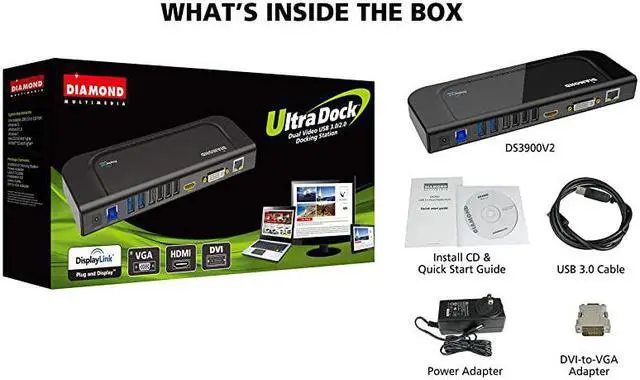 Alt view image 6 of 7 - Ultra Dock Dual Video USB 3.0/2.0 Universal Docking Station with Gigabit Ethernet, HDMI and DVI Outputs Audio Input and output for Laptop, Ultrabook, Macbook, Windows 10, 8.1, 8, 7, XP,Mac OS and And