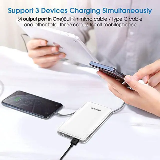 Alt view image 2 of 7 - Portable Charger with Built in Cable  Portable Charger for iPhone 10000mah Power Bank iPhone Charger Portable Type C Battery Pack Charger USB C Cell Phone Charger Portable