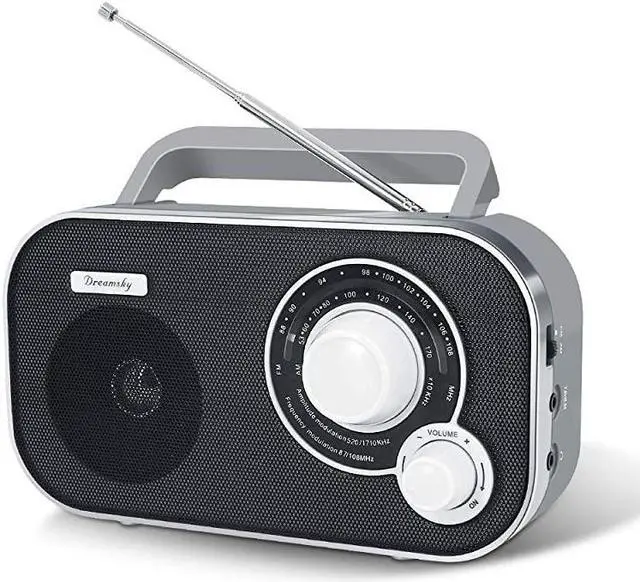 Main image of Portable AM FM Radio with Great Reception Battery Operated Radio AC Outlet Powered Radios with Headphone Jack Handheld Transistor Radios Small Gifts for Seniors Emergency Indoor Outdoor