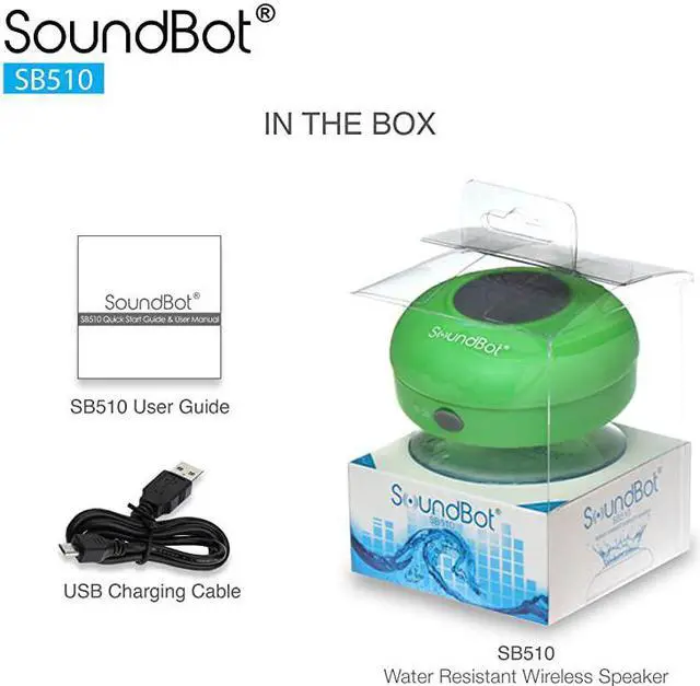 Alt view image 7 of 7 - SB510 HD Water Resistant Bluetooth Wireless Shower Speaker HandsFree Portable Speakerphone w 6Hrs of Playtime Builtin Mic Control Buttons Detachable Suction Cup for Indoor Outdoor