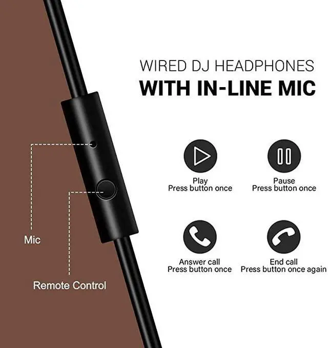 Alt view image 4 of 7 - Ear Headphone Wired Premium Stereo Sound Headsets with 50mm Driver Foldable Comfortable Headphones with Protein Earmuffs and Shareport for Recording Monitoring Podcast PC TV with Mic Silver