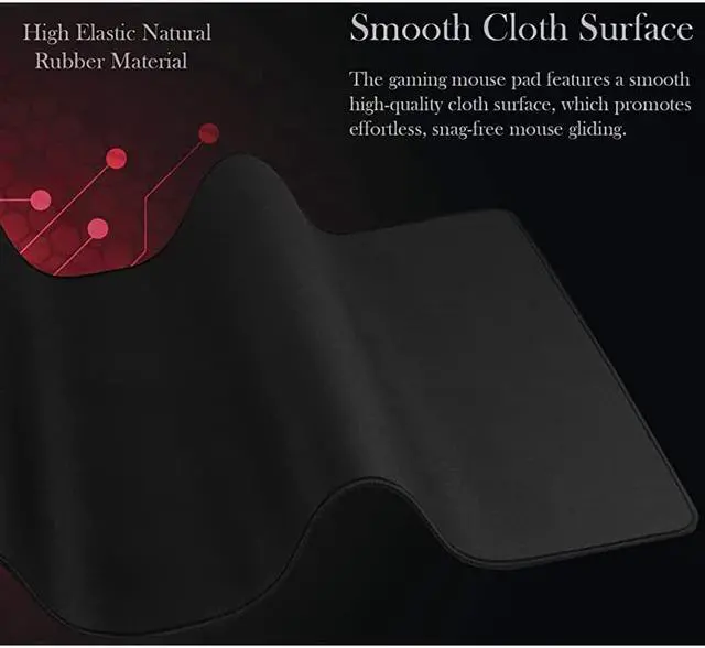 Alt view image 5 of 7 - Extended Gaming Mouse Pad with Stitched Edges 315X157In Durable NonSlip Natural Rubber Base Waterproof Computer Keyboard Pad Mat for Esports ProsGamerDesktopOfficeHomeBlack