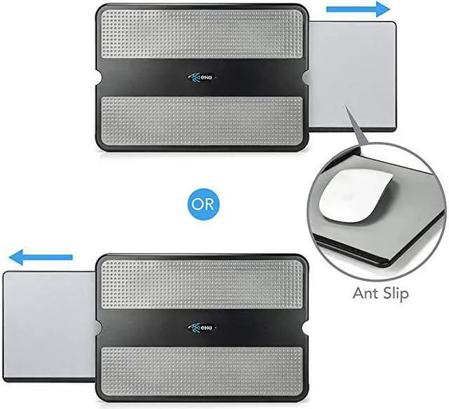 Alt view image 5 of 7 - Laptop Lap Pad - Laptop Stand Pad w Retractable Mouse Pad Tray, Anti-Slip Heat Shield Tablet Notebook Computer Stand Table w/Sturdy Stable Cooler Work Surface for Bed Sofa Couch or Travel