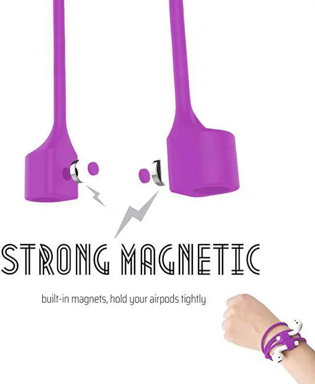 Alt view image 7 of 7 - Strong Magnetic Strap Airpods AntiLost Cord Sports Leash String Accessories Compatible with Airpods Pro21Purple
