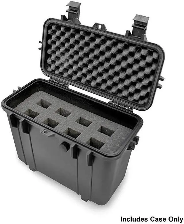 Alt view image 2 of 7 - Wireless Microphone Hard Case 8 Slot Mic Case Fits Sennheiser Shure Mic AudioTechnica Microphones and More Wireless Mic System Transmitter Receiver Microphones