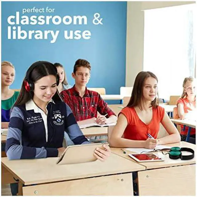 Alt view image 3 of 7 - HeadphonesBulk 10Pack Student On Ear Color Varieties Comfy Swivel Earphones for Library School Airplane Kidsfor Online Learning and TravelNoise Reducing HQ Stereo Sound 35mm Jack