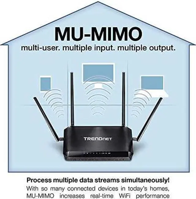 Alt view image 3 of 7 - AC2600 MUMIMO Wireless Gigabit Router TEW827DRU Increase WiFi Performance WiFi Guest Network GamingInternetHome Router Beamforming 4K streaming Quad Stream Dual Band RouterBlack
