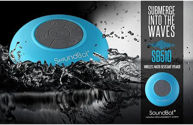 Alt view image 2 of 7 - SB510 HD Water Resistant Bluetooth Wireless Shower Speaker HandsFree Portable Speakerphone w 6Hrs of Playtime Builtin Mic Control Buttons Detachable Suction Cup for Indoor Outdoor