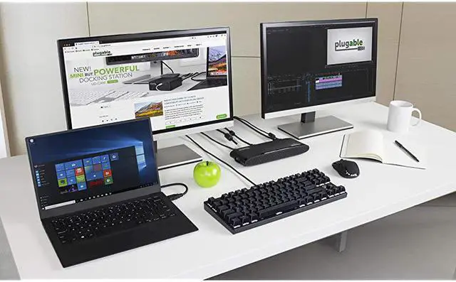 Alt view image 4 of 6 - USB 3.0 Universal Laptop Docking Station for Windows and Mac (Dual Monitor: HDMI and DVI/HDMI/VGA, Gigabit Ethernet, Audio, 6 USB Ports) - Horizontal