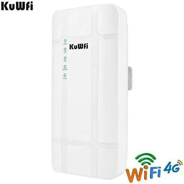 Alt view image 2 of 7 - 300Mbps Outdoor 4G LTE CPE WiFi Router with Sim Card Slot CAT4 SIM Routers with POE Adapter Work with IPcamera or Outside WiFi Coverage (US Version B2/B4/B5/B12/B13/B14/B66/B71)
