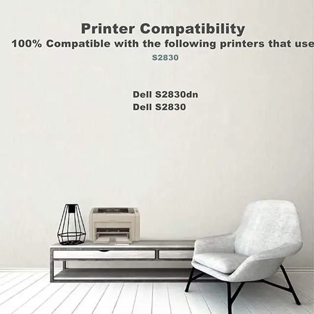 Alt view image 2 of 4 - 2 Pack Compatible Dell S2830 High Yield Laser Toner Cartridge Replacement for Dell S2830 S2830dn 2830dn 2830 dn Printer Ink 8500 Pages 2 Black