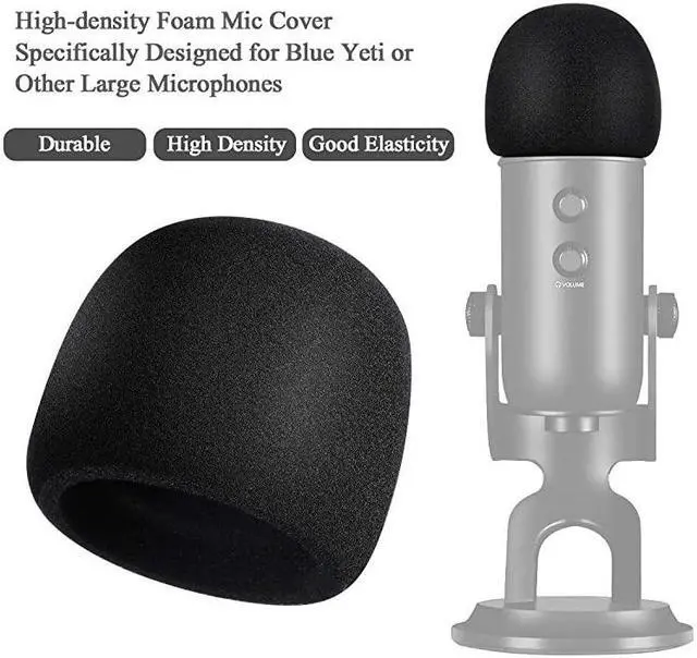 Alt view image 4 of 7 - Microphone Pop Filter For Blue Yeti and Any Other MicrophoneDual Layered Wind Pop Screen With 360°Gooseneck Mic Cover Foam Windscreen for Blue YetiYeti Pro Condenser Microphone2 in 1 Pack