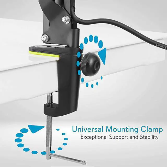 Alt view image 3 of 7 - Suspension Microphone Boom Stand Pro Desktop Scissor Mic Stand Spring Arm w Shock Mount Adjustable and Extendable Arm Angle and Tilt Positioning Universal Table Clamp Mount Style PMKSH04
