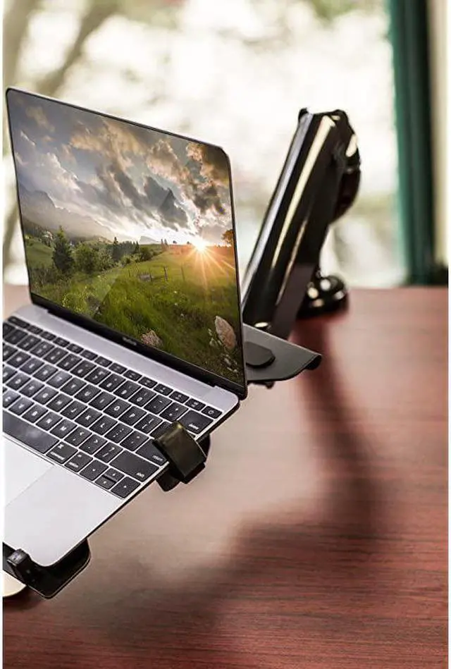 Alt view image 4 of 7 - Laptop Desk Arm | Swivel Laptop Stand with Gas Spring Arm | Height Adjustable Laptop Arm Mount for MacBook Dell HP 1117 Inch Laptops