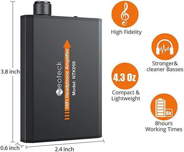Alt view image 4 of 7 - 35mm Headphone Amplifier TwoStage Gain Switch Portable HiFi Headset Amplifier Aluminum Matte Surface