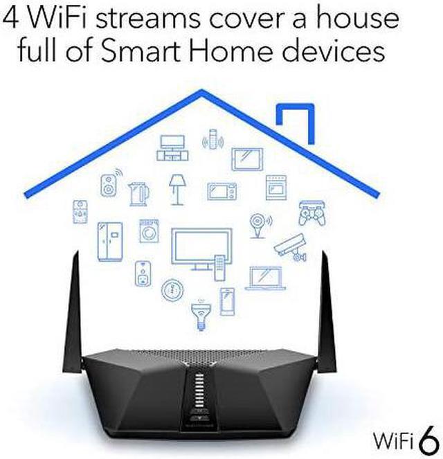 Alt view image 3 of 7 - Nighthawk 4Stream AX4 Wifi 6 Router RAX40 AX3000 Wireless Speed Up to 3 Gbps | 1500 Sq Ft Coverage