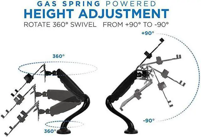 Alt view image 7 of 7 - Laptop Desk Arm | Swivel Laptop Stand with Gas Spring Arm | Height Adjustable Laptop Arm Mount for MacBook Dell HP 1117 Inch Laptops