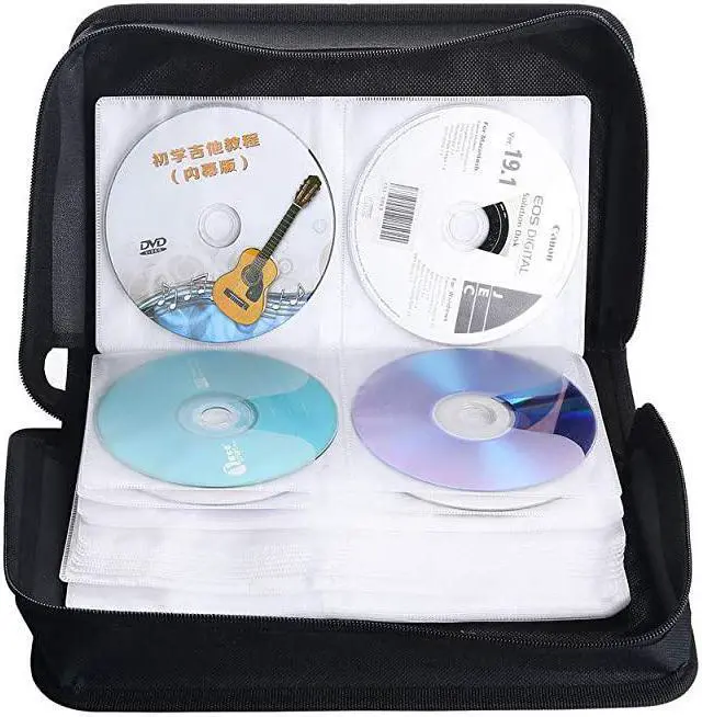 Alt view image 2 of 7 - CDDVD Case Holder 128 Capacity CD VCD Media Wallet Storage Holder Booklet Organizer Black