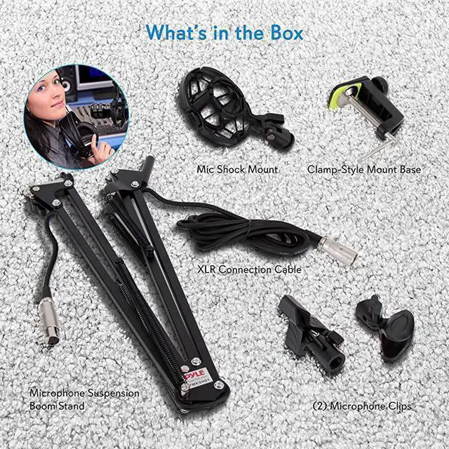 Alt view image 7 of 7 - Suspension Microphone Boom Stand Simple ClampStyle Installation Desktop Scissor Spring Arm Mic Stand w Shock Mount Quick Setup attached Maximum Mic Arm Extension Dst= 226 ft  PMKSH01