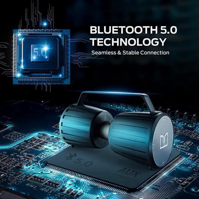 Alt view image 5 of 7 - Bluetooth Speaker Adventurer Force IPX7 Waterproof Bluetooth Speaker 50 with Microphone Input 40W Portable Bluetooth Speakers with 40H Playtime for Indoor Outdoor Party Black