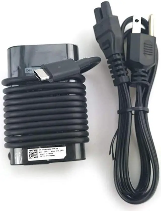 Alt view image 3 of 5 - Dell Laptop Charger 45W watt USB Type C USBC AC Power Adapter Include Power Cord for Dell XPS 13 9365 9370 9380Latitude 7275 7370 5175 5285 52902in1 73902in1LA45NM1500HDCY5
