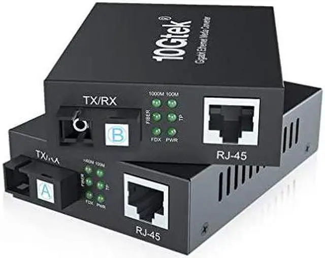 Main image of Pir of Gigbit Ethernet Bidi MediConverter Single SC Fiber Connector singlemode 1310nm 20km