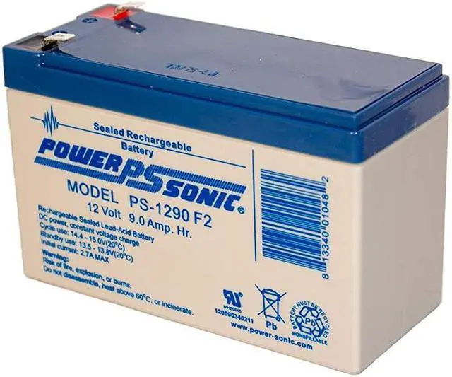Alt view image 2 of 2 - PS1290 12 Volt 9 Amp Hour Rechargeable SLA Battery F2 Terminals