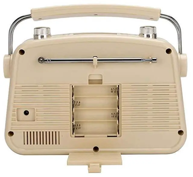 Alt view image 4 of 7 - Radio FM AM Portable Radios Vintage Stable Reception Easy Use Dual Power Operation Big Handle Large Knob AC Adaptor Metal Antenna Headset Jack for Home Car Office Good Gift Cream