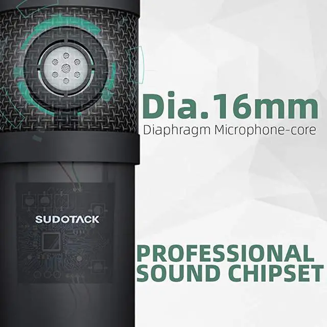 Alt view image 2 of 6 - USB Streaming Podcast PC Microphone  professional 192KHZ24Bit Studio Cardioid Condenser Mic Kit with sound card Boom Arm Shock Mount Pop Filter for Skype YouTuber Karaoke Gaming Recording