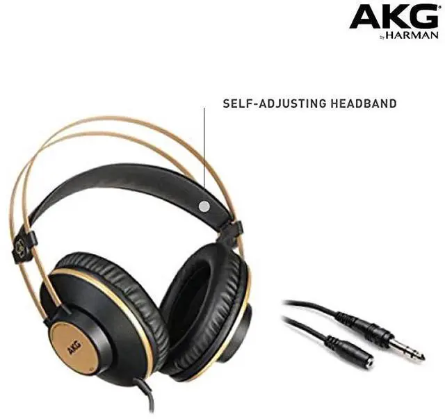 Alt view image 5 of 6 - K92 OverEar ClosedBack Studio Headphones Matte Black and Gold