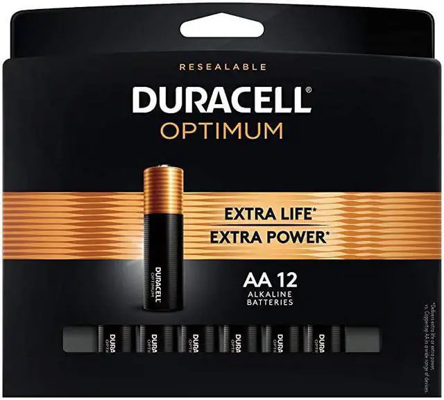 Main image of Optimum AA Batteries | 12 Count Pack | Lasting Power Double A Battery | Alkaline AA Battery Ideal For Household And Office Devices | Resealable Package For Storage