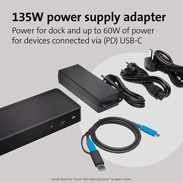 Alt view image 5 of 7 - SD4700P USBC or USBA 60W PD Dual Display Docking Station with Power Delivery for Windows PCs Surface Pro Surface Laptops and MacBooks TAA Compliant K38240NA