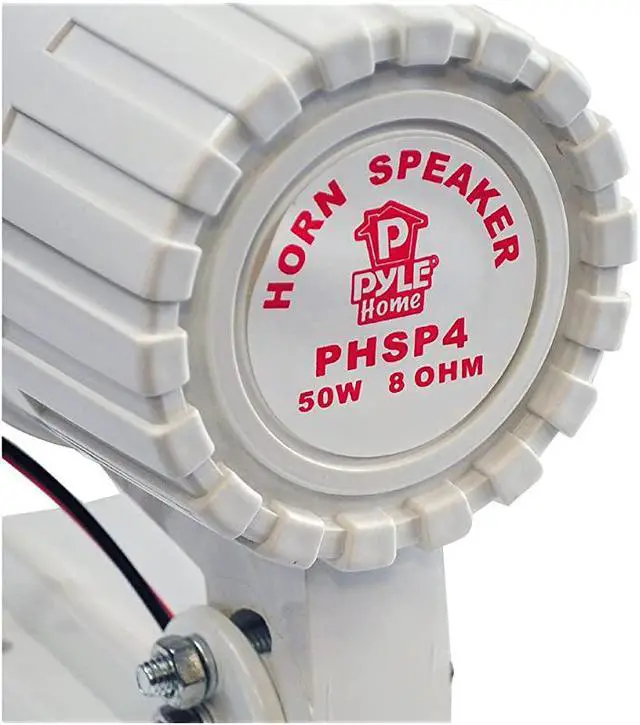 Alt view image 2 of 4 - Indoor Outdoor PA Horn Speaker 6 Portable PA Speaker with 8 Ohms Impedance 50 Watts Peak Power Mounting Bracket Hardware Included  PHSP4 White