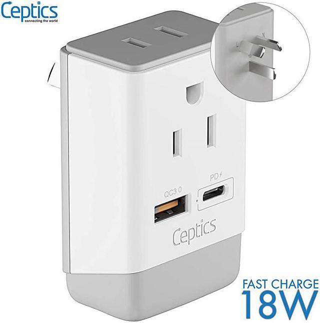 Australia New Zealand Power Plug Adapter Travel with QC 30 amp PD by Safe Dual USB amp USBC 2 USA Socket Compact Powerful Use in China Argentina Fiji Solomon Type I