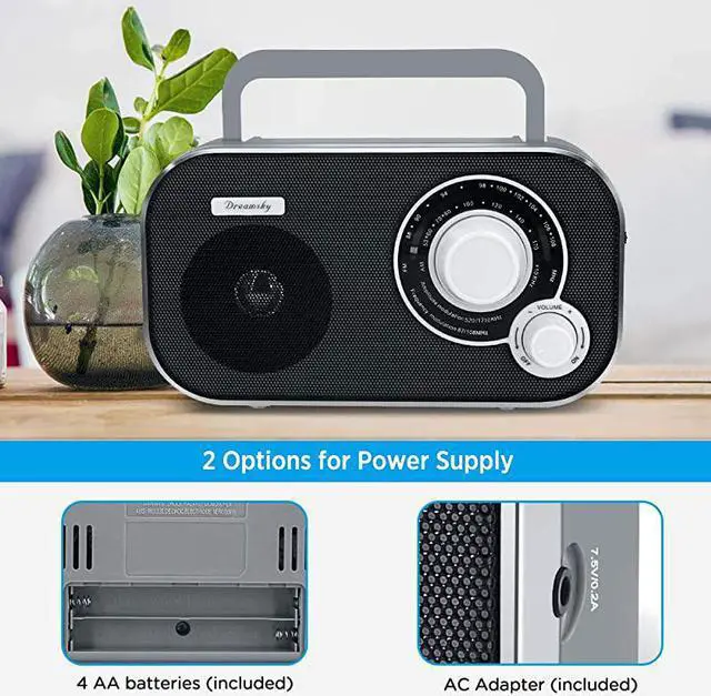Alt view image 4 of 7 - Portable AM FM Radio with Great Reception Battery Operated Radio AC Outlet Powered Radios with Headphone Jack Handheld Transistor Radios Small Gifts for Seniors Emergency Indoor Outdoor