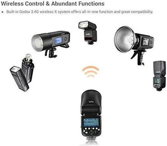 Alt view image 3 of 7 - V1N 76Ws 24G TTL OnCamera Round Head Camera Flash Speedlight Compatible for Nikon Camera18000 HSS 480 Full Power Shots 15 sec Recycle TimeRechargeable 2600mAh Liion Battery