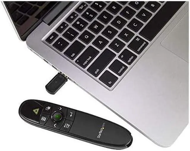 Alt view image 5 of 5 - com Wireless Presentation Remote with Green Laser Pointer 90 ft 27 m USB Presentation Clicker for Mac and Windows PRESREMOTEG