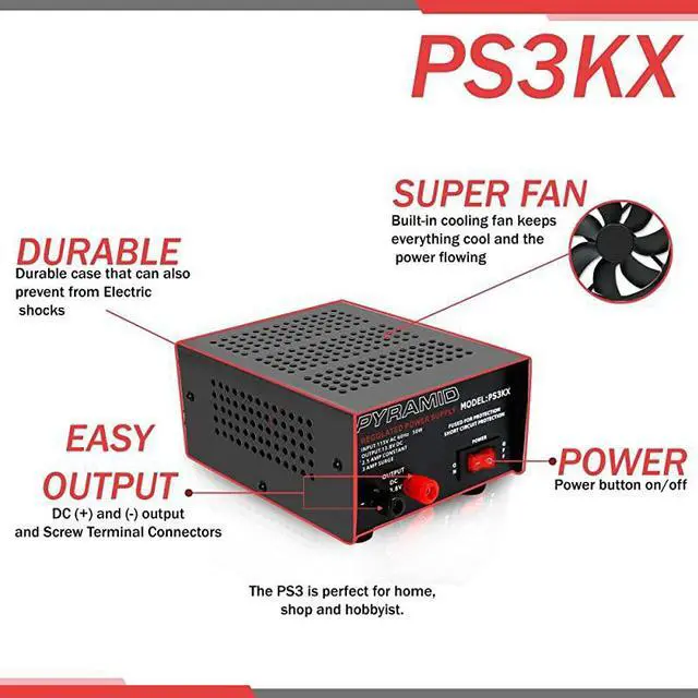 Alt view image 3 of 6 - Pyramid PS3KX 25Amp 12Volt Power Supply