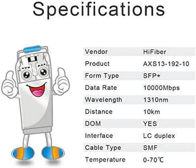 Alt view image 7 of 7 - SFP+ LC Transceiver, 10G Single-Mode Module Compatible with Cisco SFP-10G-LR, Meraki MA-SFP-10GB-LR, Ubiquiti UF-SM-10G, Mikrotik, Netgear, D-Link, QNAP, 1310nm, DDM, 10km, SMF, 2 Pack