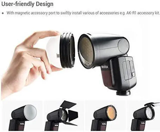 Alt view image 6 of 7 - V1N 76Ws 24G TTL OnCamera Round Head Camera Flash Speedlight Compatible for Nikon Camera18000 HSS 480 Full Power Shots 15 sec Recycle TimeRechargeable 2600mAh Liion Battery