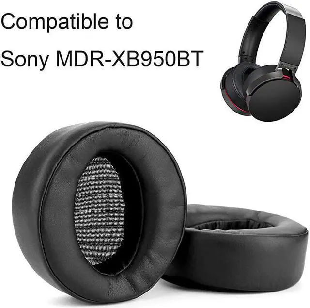 Main image of Replacement Ear Pads Earpads Cup Cover Memory Foam Cushion for Sony MDRXB950BT XB950B1 XB950N1 XB950AP Bluetooth Wireless Headphones 2 Pieces Black