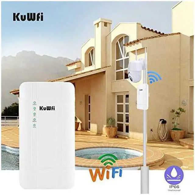 Alt view image 5 of 7 - 300Mbps Outdoor 4G LTE CPE WiFi Router with Sim Card Slot CAT4 SIM Routers with POE Adapter Work with IPcamera or Outside WiFi Coverage (US Version B2/B4/B5/B12/B13/B14/B66/B71)