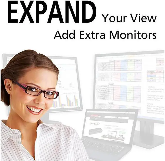 Alt view image 7 of 7 - Ultra Dock Dual Video USB 3.0/2.0 Universal Docking Station with Gigabit Ethernet, HDMI and DVI Outputs Audio Input and output for Laptop, Ultrabook, Macbook, Windows 10, 8.1, 8, 7, XP,Mac OS and And