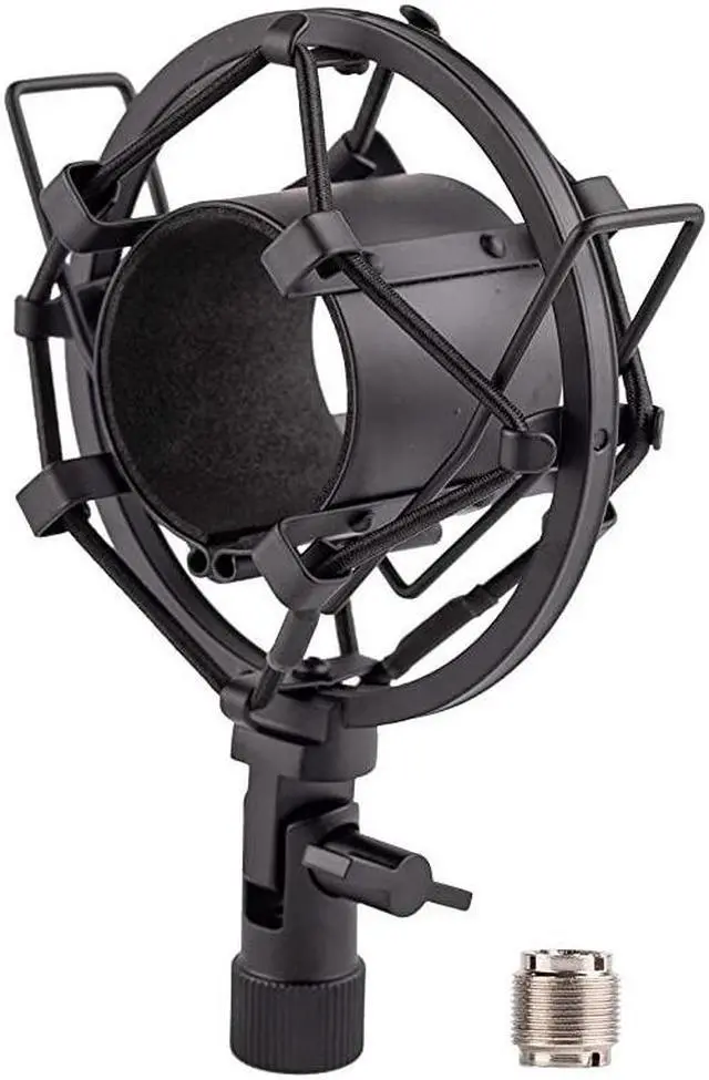 Alt view image 4 of 7 - Microphone Shock Mount, Mic Anti-Vibration Suspension Shock Mount Holder Clip for 44mm-49mm Diameter Condenser Mic