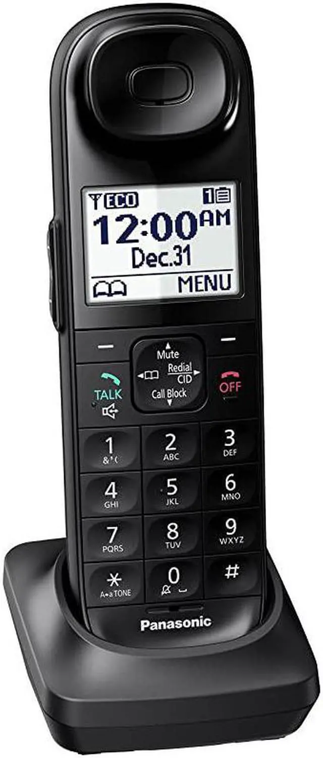 Alt view image 2 of 7 - Cordless Phone Handset Accessory Compatible with KXTGL432 KXTGL433 Series Cordless Phone Systems KXTGLA40B Black