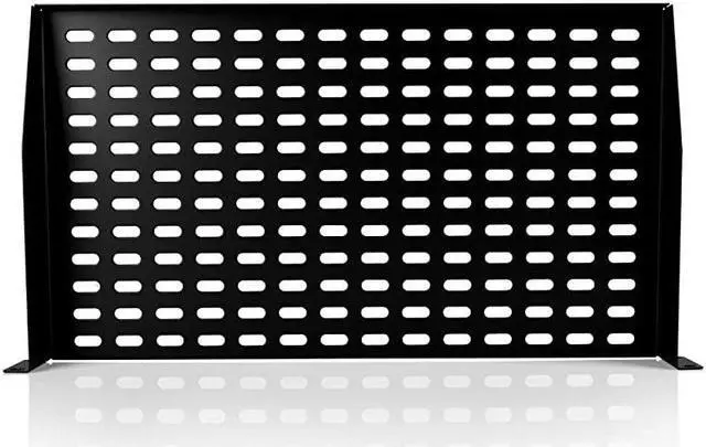 Alt view image 3 of 5 - 19Inch 1U Server Rack Shelf Vented Shelves For Good Air Circulation Cantilever Mount Wall Mount Rack Universal Device Cabinet Shelf Computer Case Mounting Tray Black PLRSTN14U
