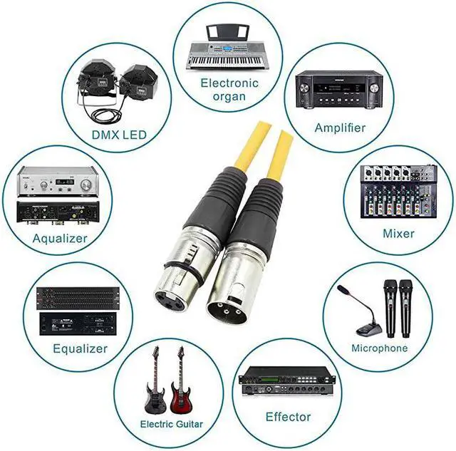 Alt view image 7 of 7 - XLR Cable Colored Microphone Patch Cable 50 feet XLR Male to Female mic Cables6Pack 3 pin Double Shielded Balanced DMX CablesXLR Cables