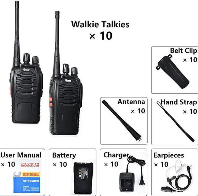Alt view image 6 of 7 - TDV2 Two Way Radio Rechargeable 2 Way Radio UHF VOX Long Range 2Way Radios Walkie Talkies for Adults with Secret Service Earpiece 10 Radio