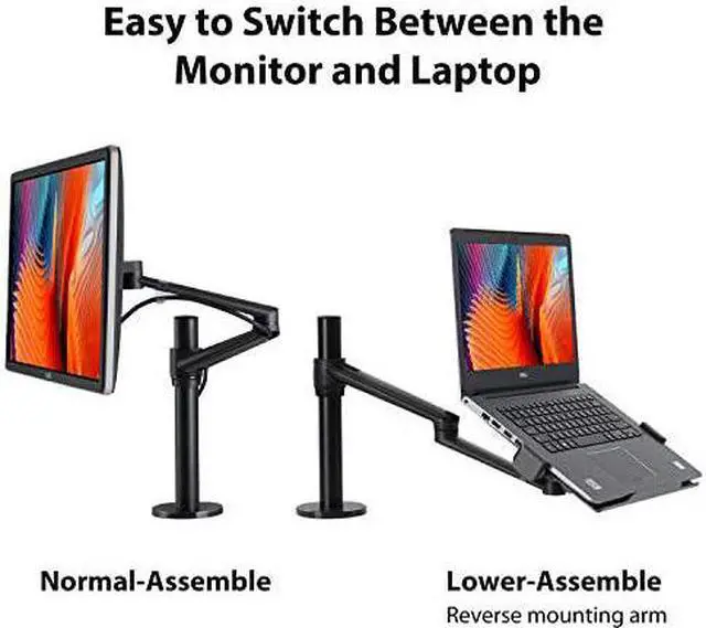 Alt view image 4 of 7 - LaptopNotebookProjector Mount Stand Height Adjustable Single Arm Mount Support 1217 inch LaptopNotebookTablet Free Removable VESA 75X75 and 100X100 for Monitor 1732 inch
